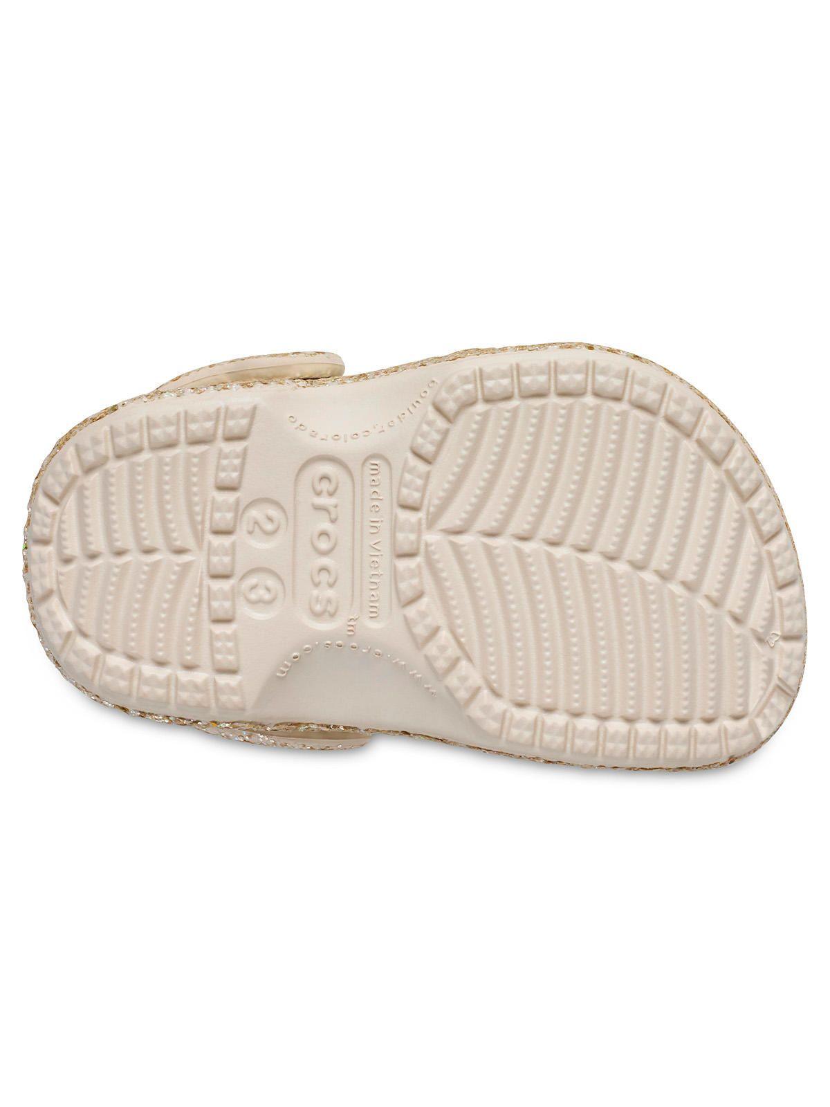 Zueco Bebés Recién Nacidos Glitter Dorado Crocs-5