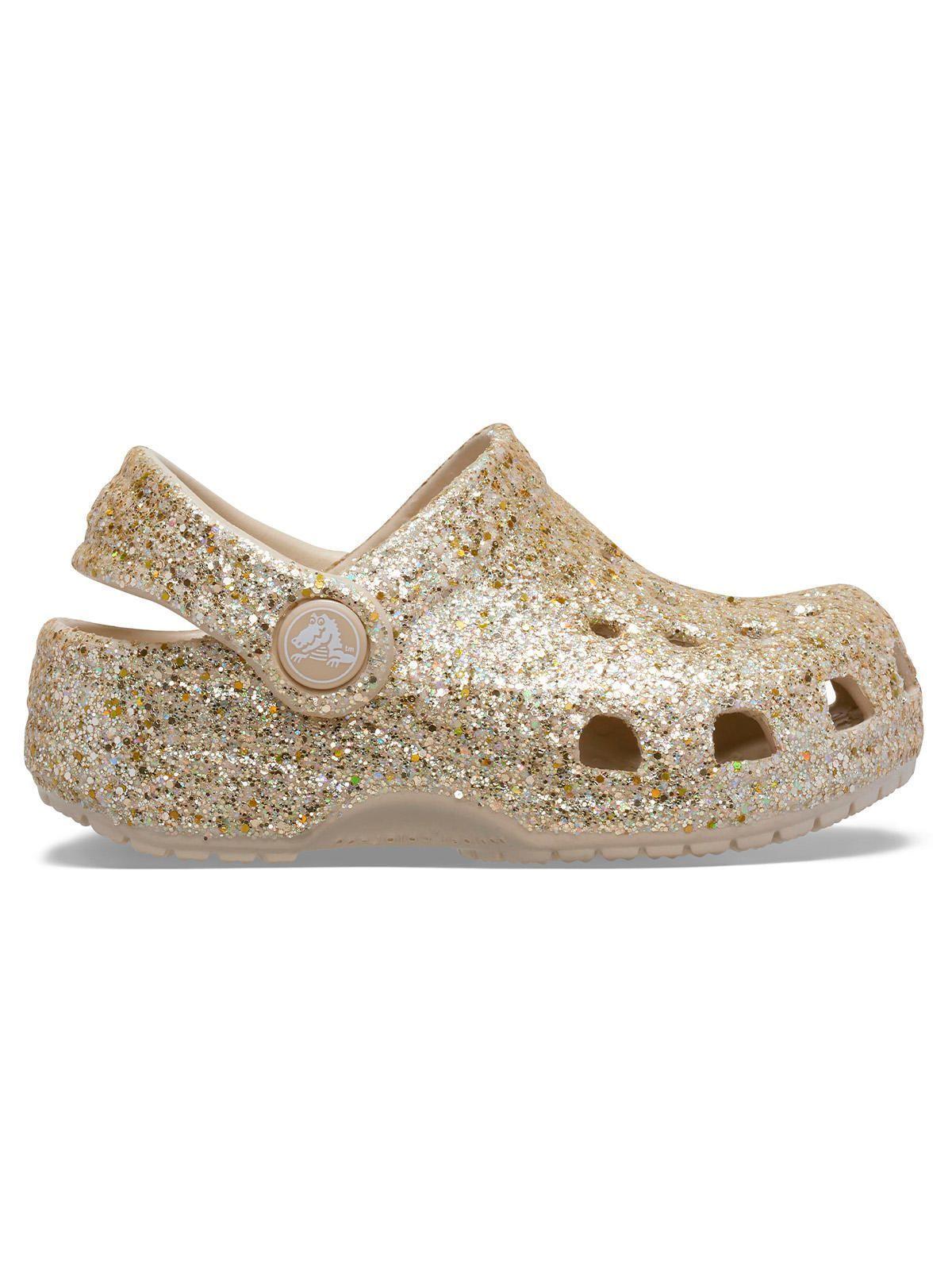 Zueco Bebés Recién Nacidos Glitter Dorado Crocs-0