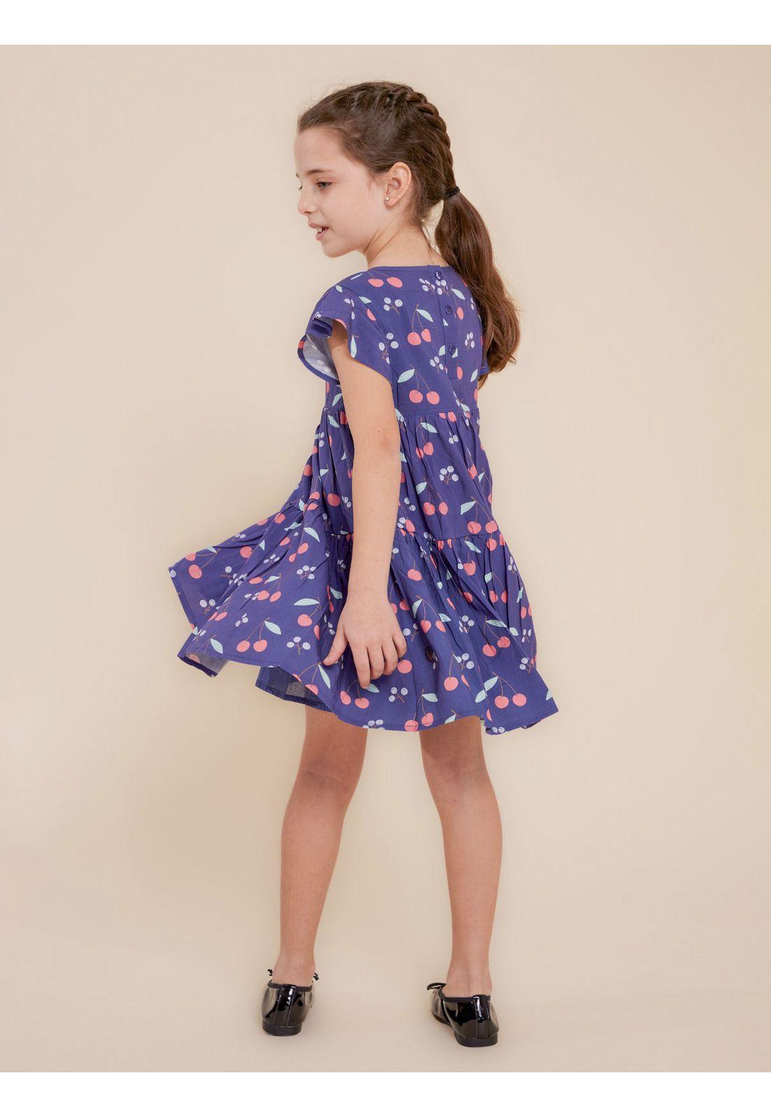 Vestido Niña Cereza Azul-4