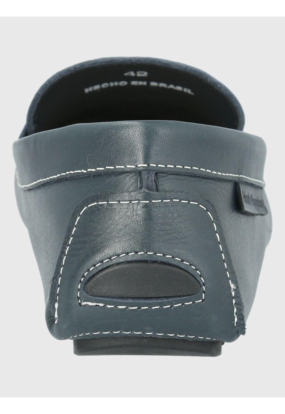 Mocasín Cuero Azul Oscuro Hombre Lotus -5