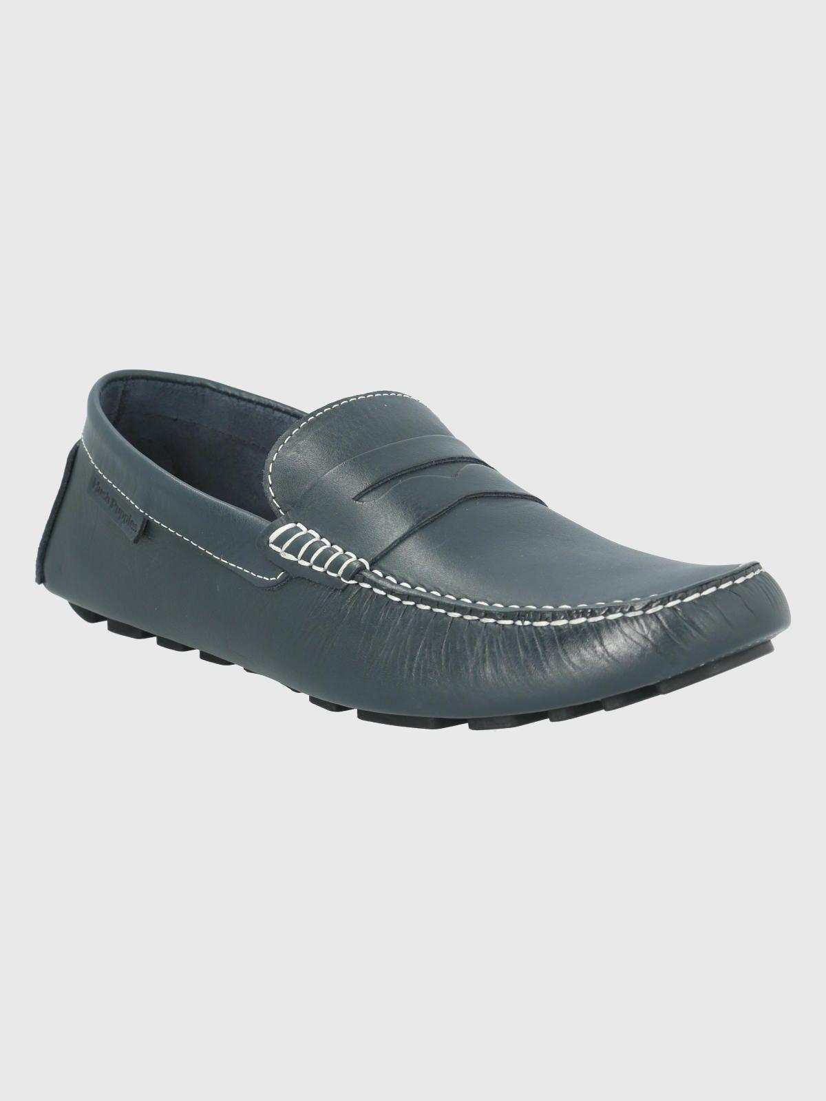 Mocasín Cuero Azul Oscuro Hombre Lotus -0
