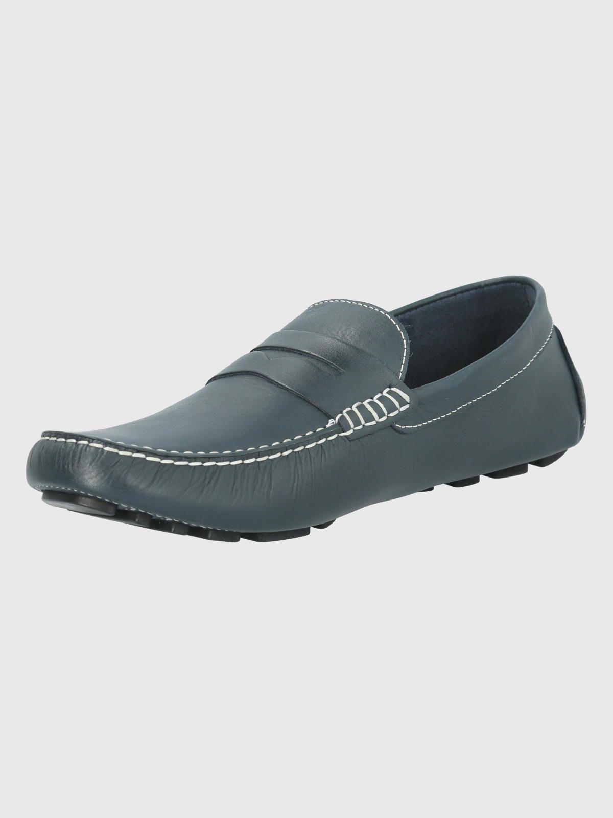 Mocasín Cuero Azul Oscuro Hombre Lotus -3