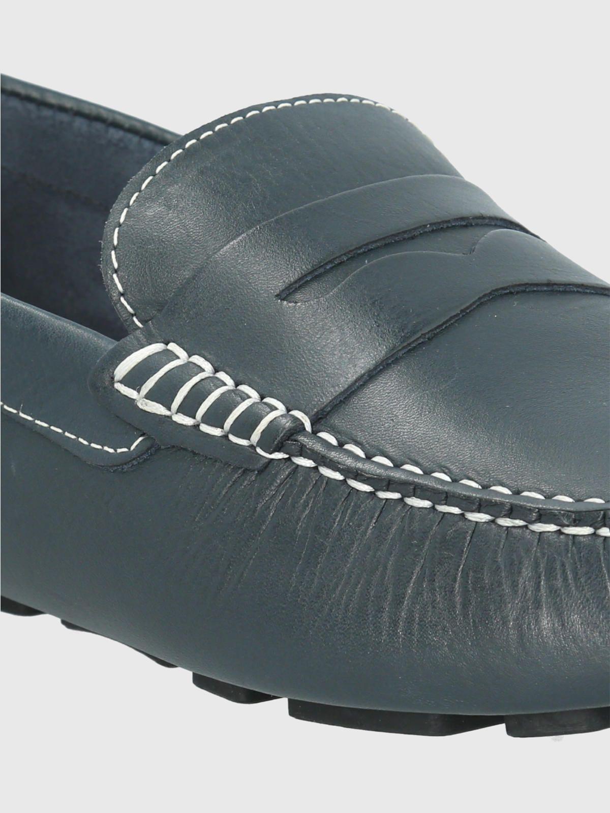 Mocasín Cuero Azul Oscuro Hombre Lotus -6