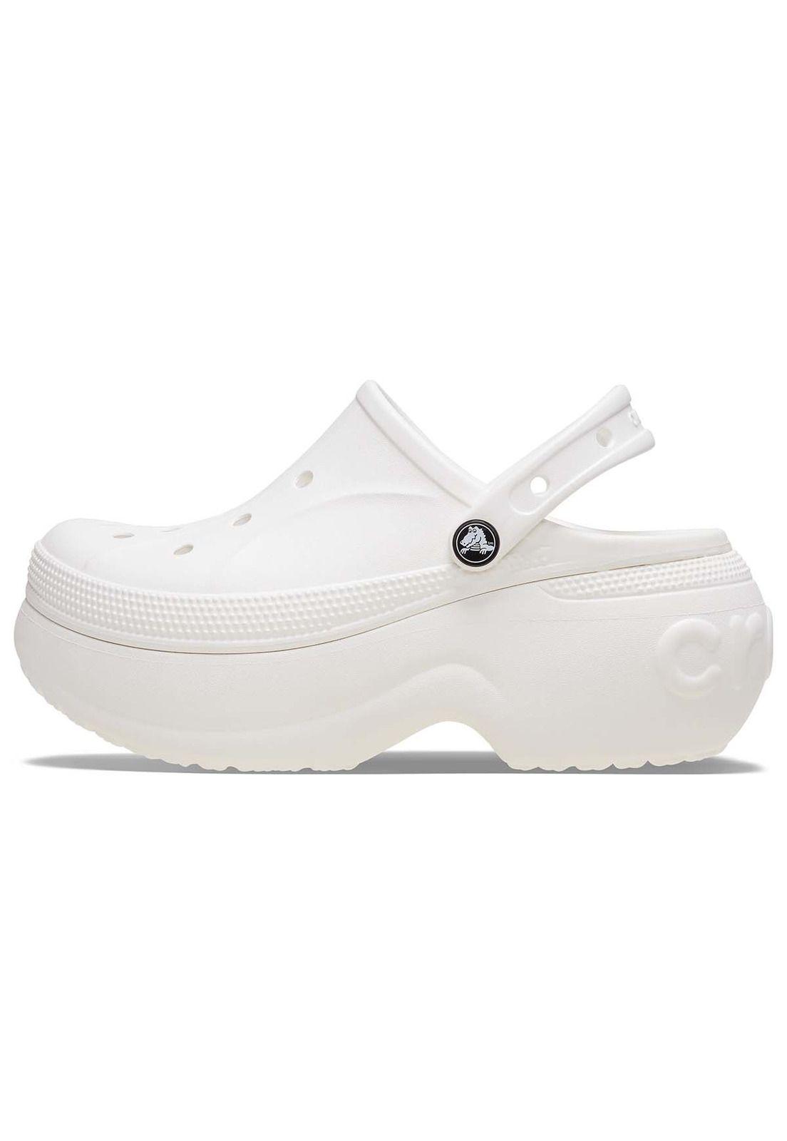 Zueco Crocs Mujer Plataforma Blanco-1