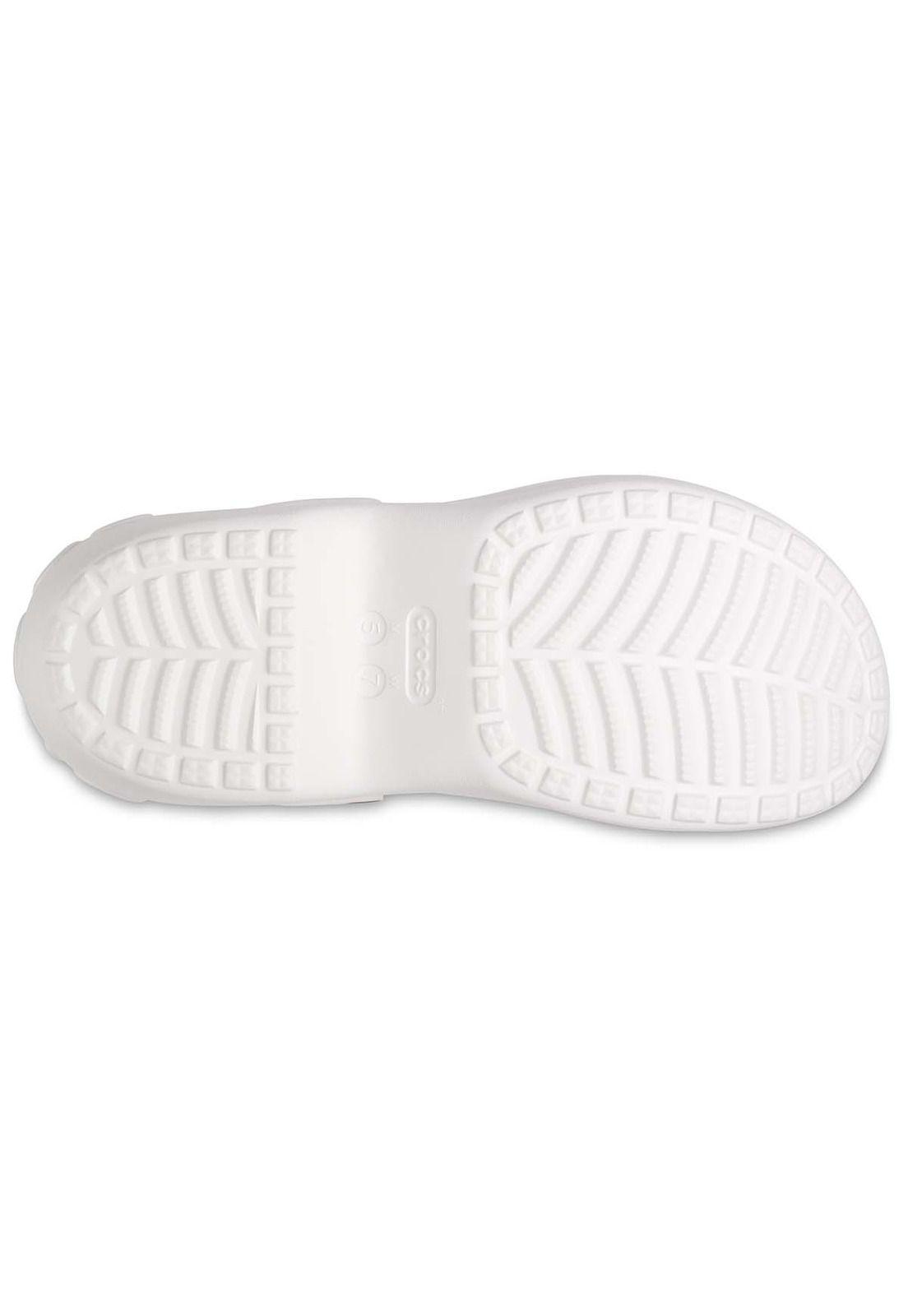 Zueco Crocs Mujer Plataforma Blanco-5