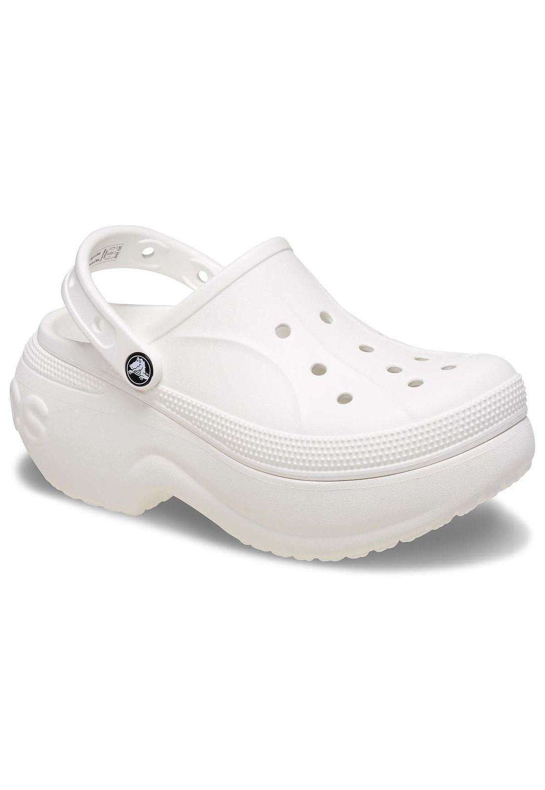 Zueco Crocs Mujer Plataforma Blanco-6