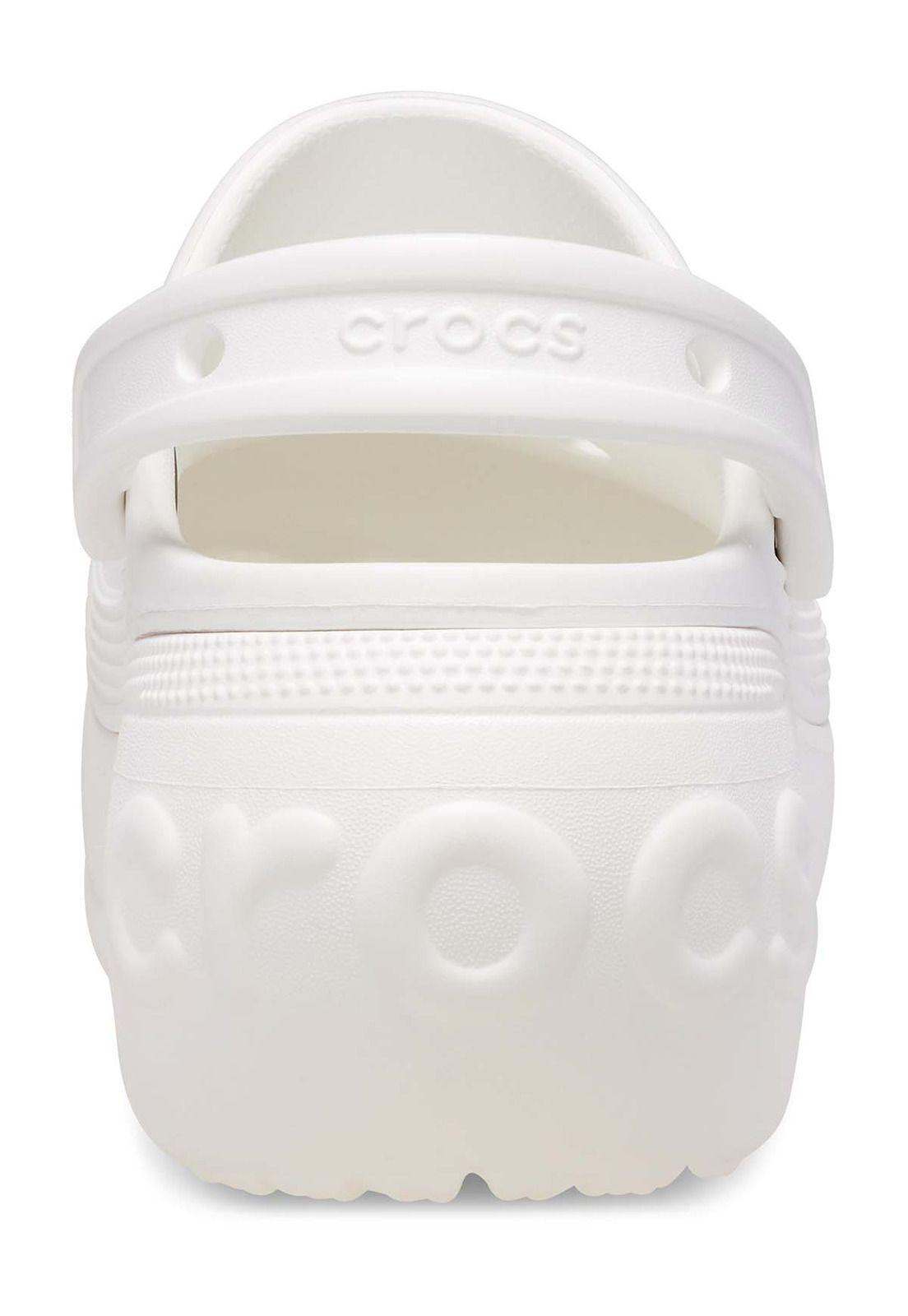 Zueco Crocs Mujer Plataforma Blanco-7