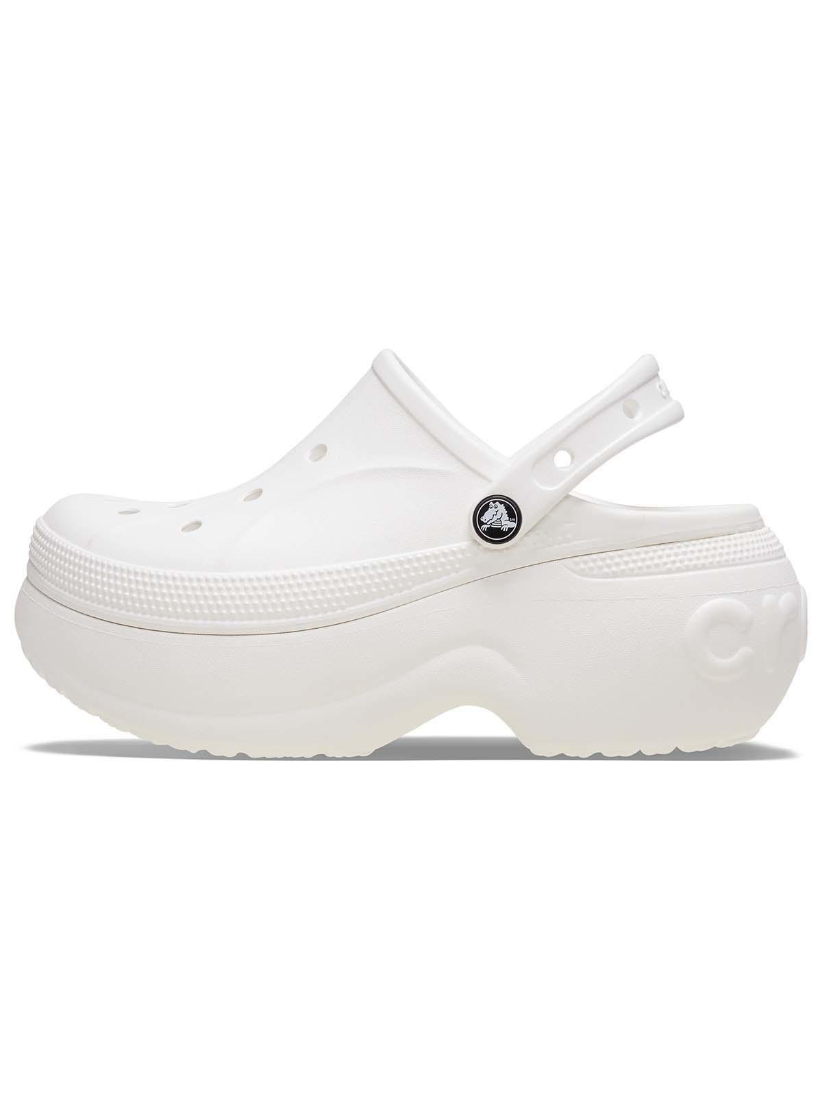 Zueco Crocs Mujer Plataforma Blanco-1