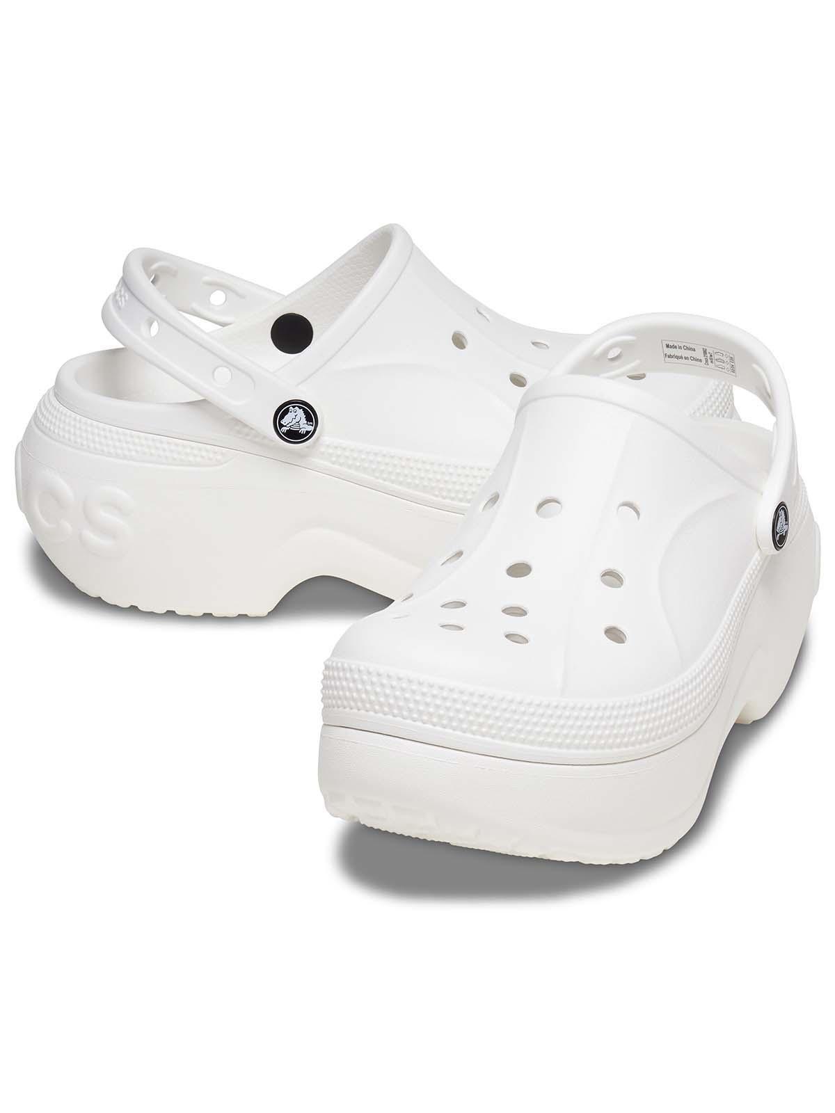 Zueco Crocs Mujer Plataforma Blanco-3