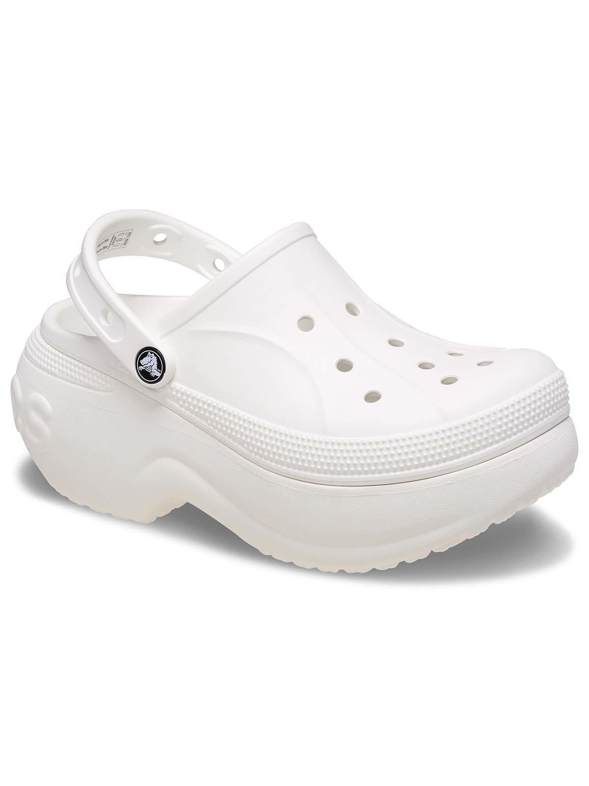 Zueco Crocs Mujer Plataforma Blanco-6