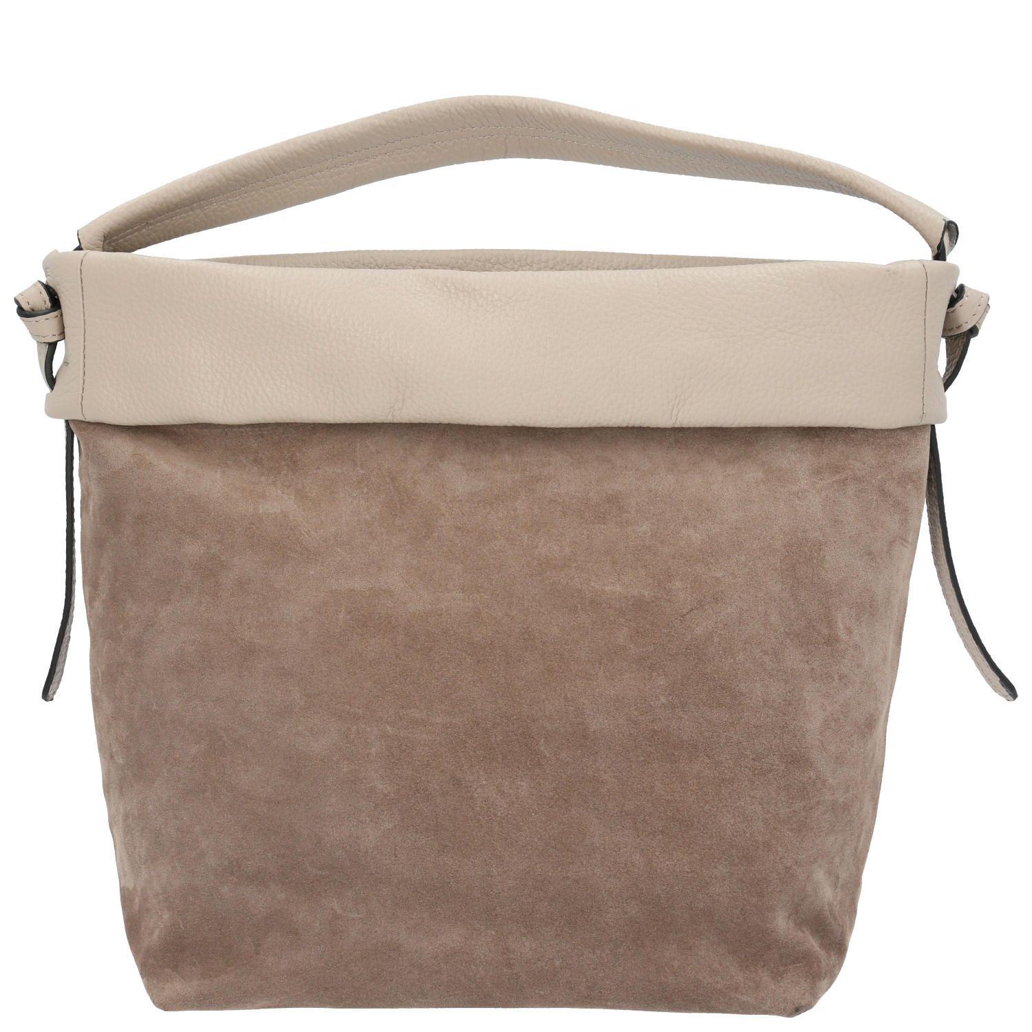 Cartera Cuero Mujer Uffizi Hobo Beige-0