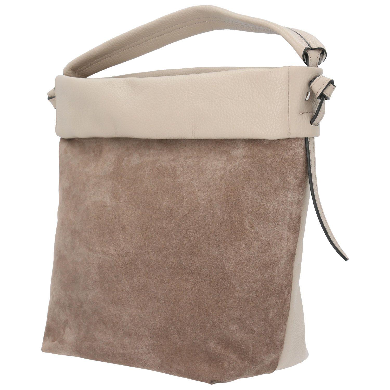 Cartera Cuero Mujer Uffizi Hobo Beige-1