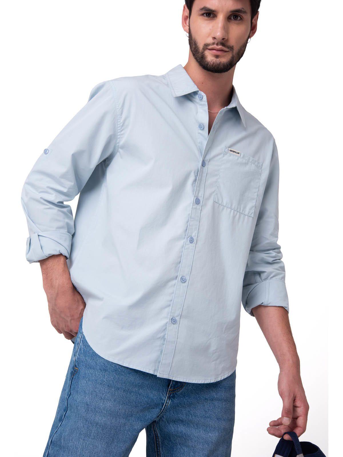 Camisa Hombre Popplin Convertible Celeste-0