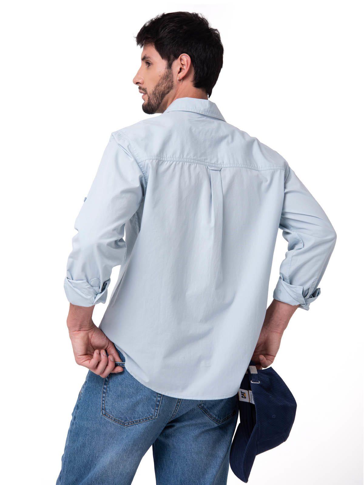 Camisa Hombre Popplin Convertible Celeste-1
