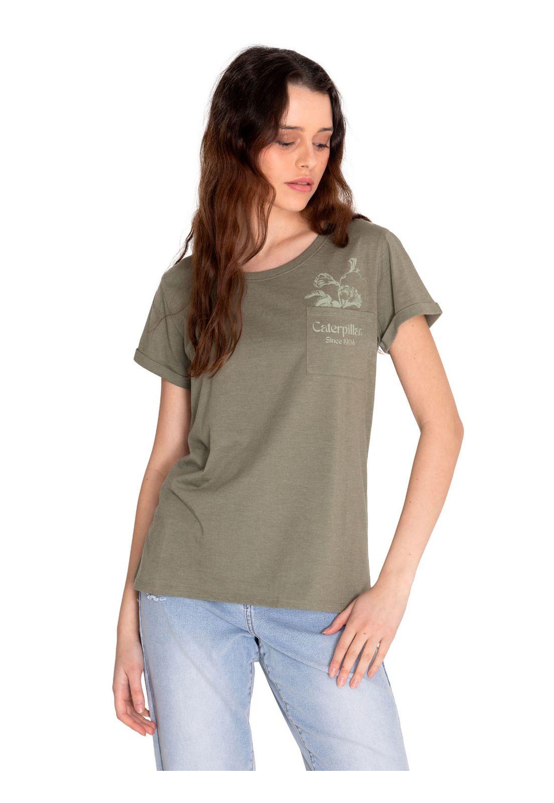 Polera Manga Corta Mujer Novelty Pocket Tee 1 Verde-0