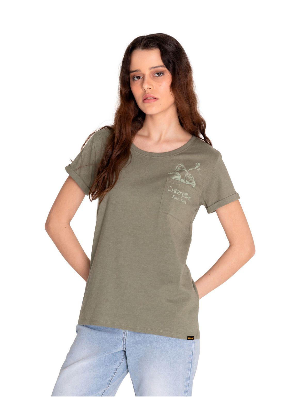 Polera Manga Corta Mujer Novelty Pocket Tee 1 Verde-1