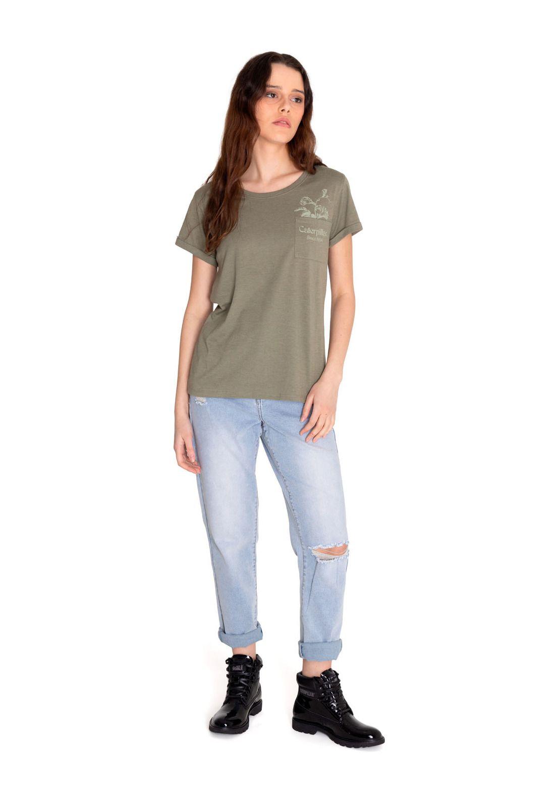Polera Manga Corta Mujer Novelty Pocket Tee 1 Verde-5