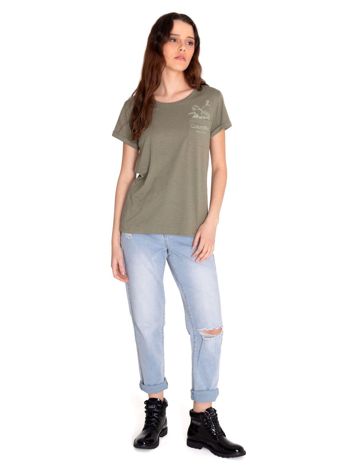 Polera Manga Corta Mujer Novelty Pocket Tee 1 Verde-5