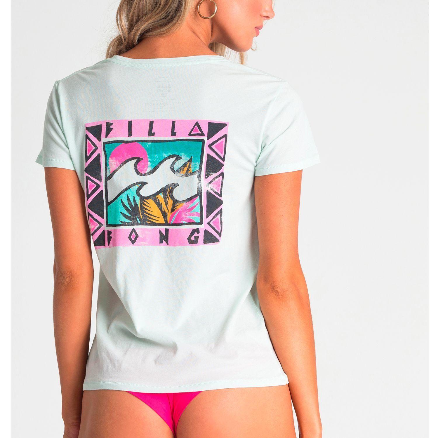 Polera M/C Mujer Billabong Wildlife Celeste-0