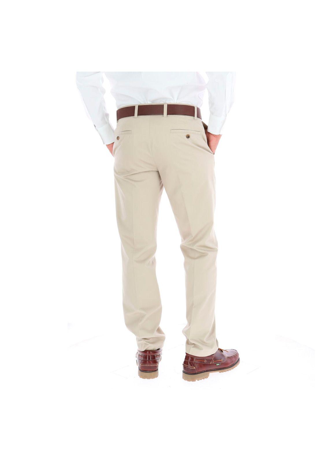 Pantalón Algodón Libre de Arrugas Café Rockford-1