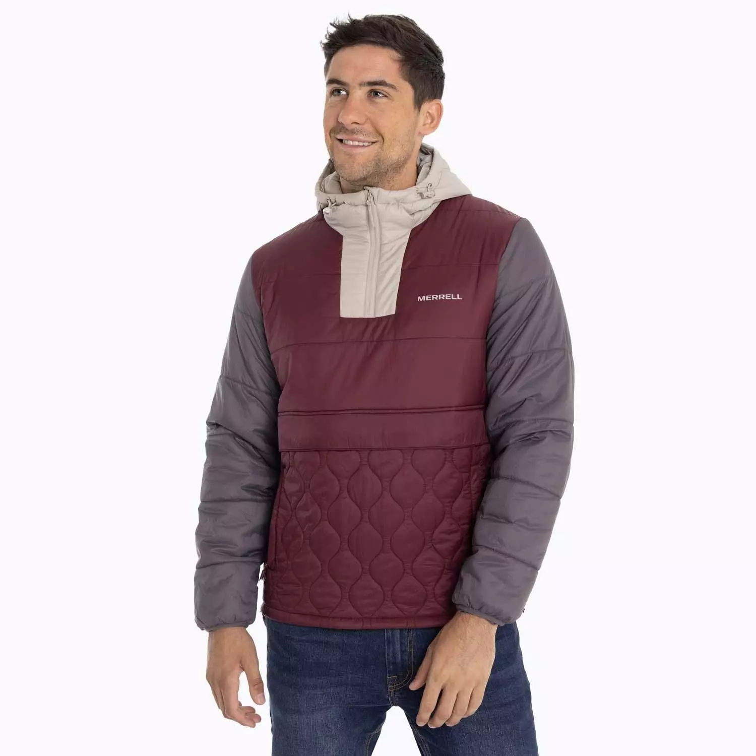 Parka Hombre Mid Zipper Burdeo Merrell-0