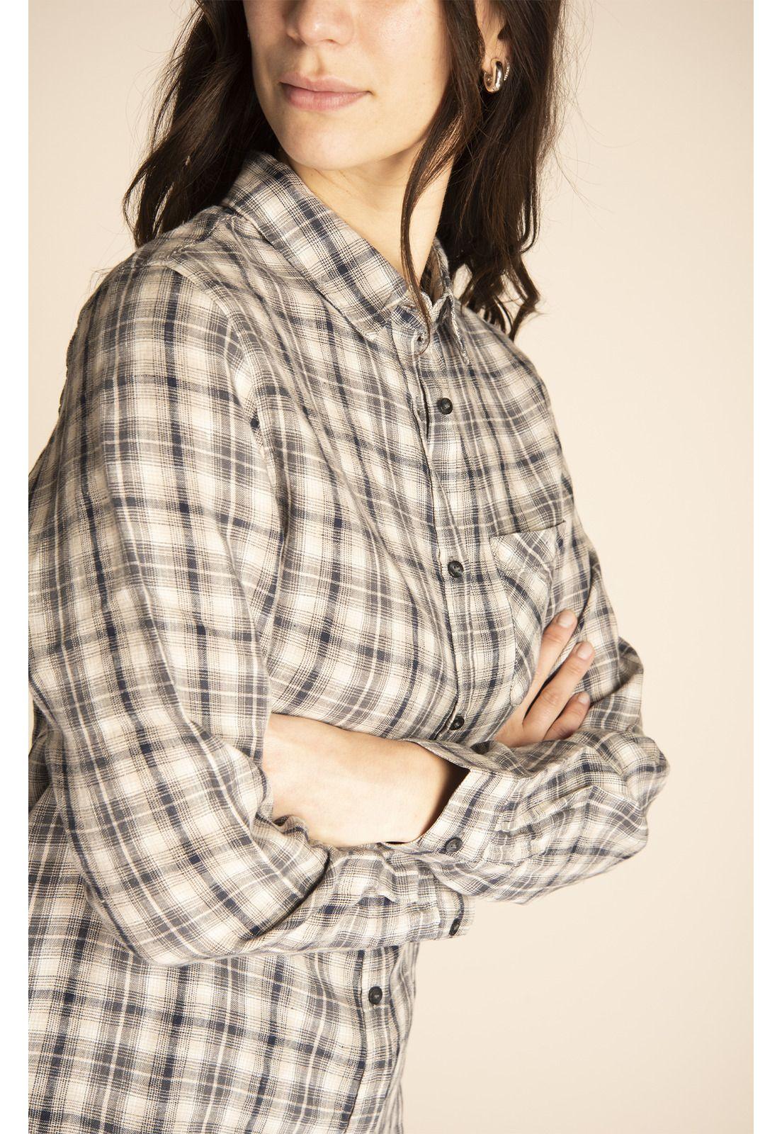 Blusa Lino Orgánico Mujer Marina Gris-3