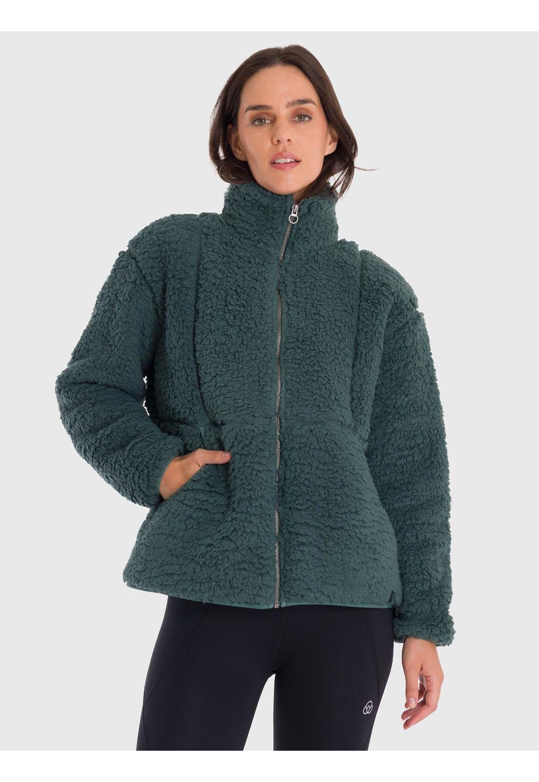 Polar Mujer Full Zip Sherpa Verde-3