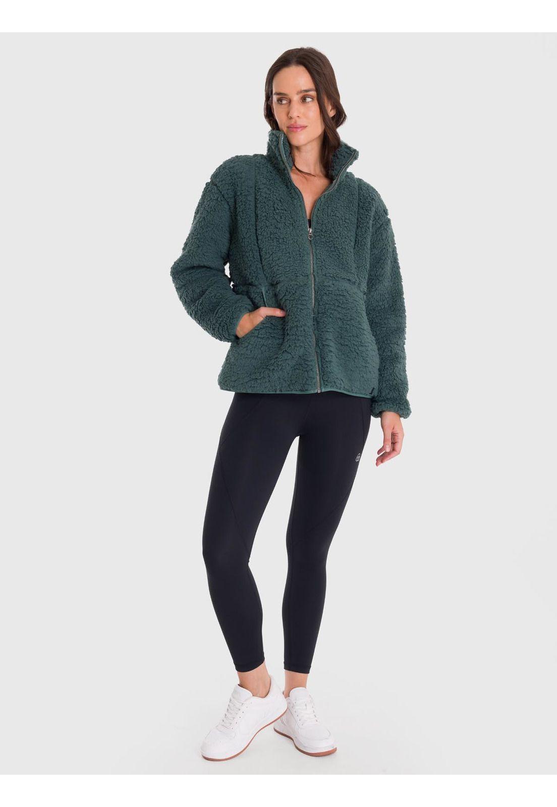 Polar Mujer Full Zip Sherpa Verde-4