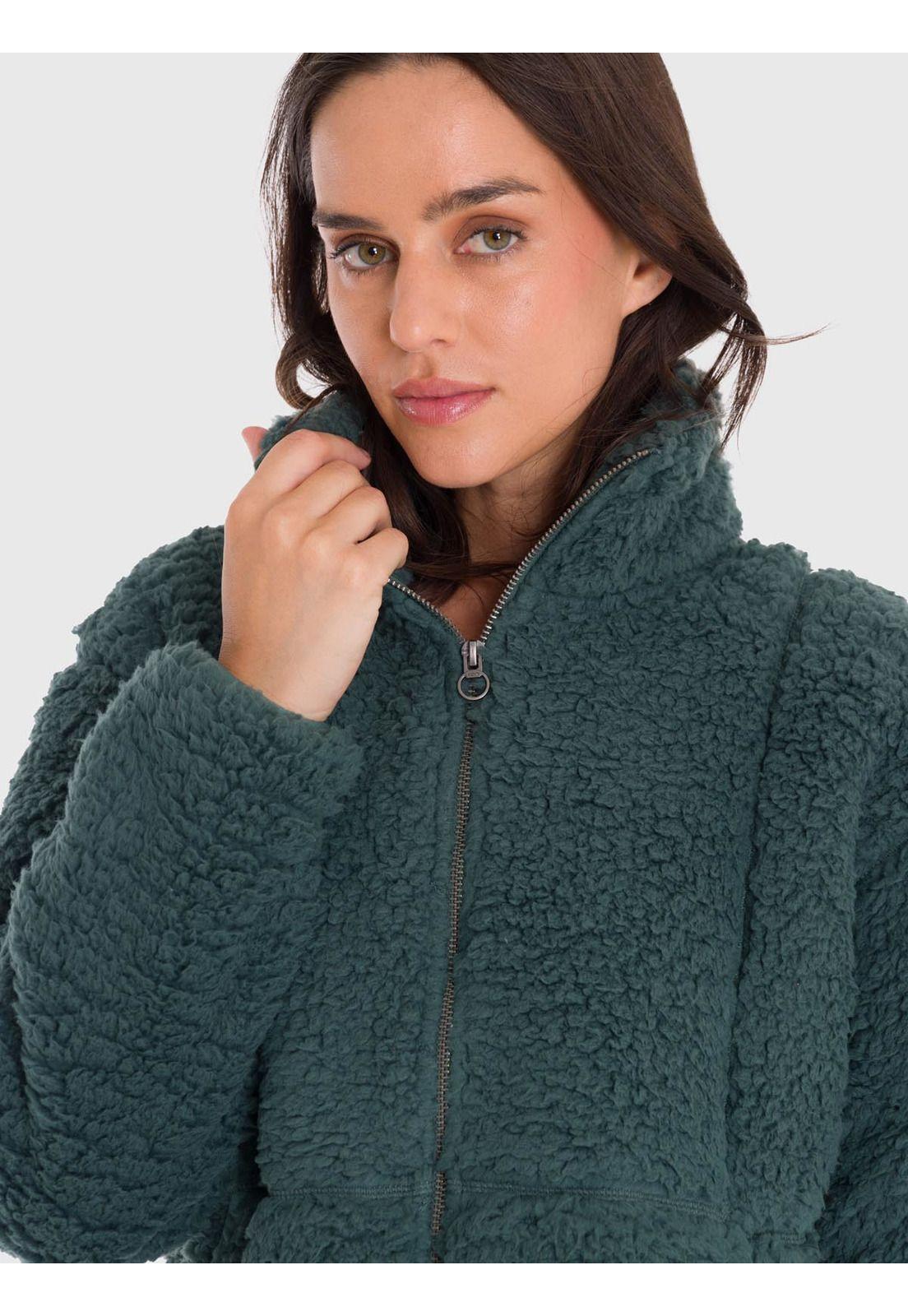 Polar Mujer Full Zip Sherpa Verde-5