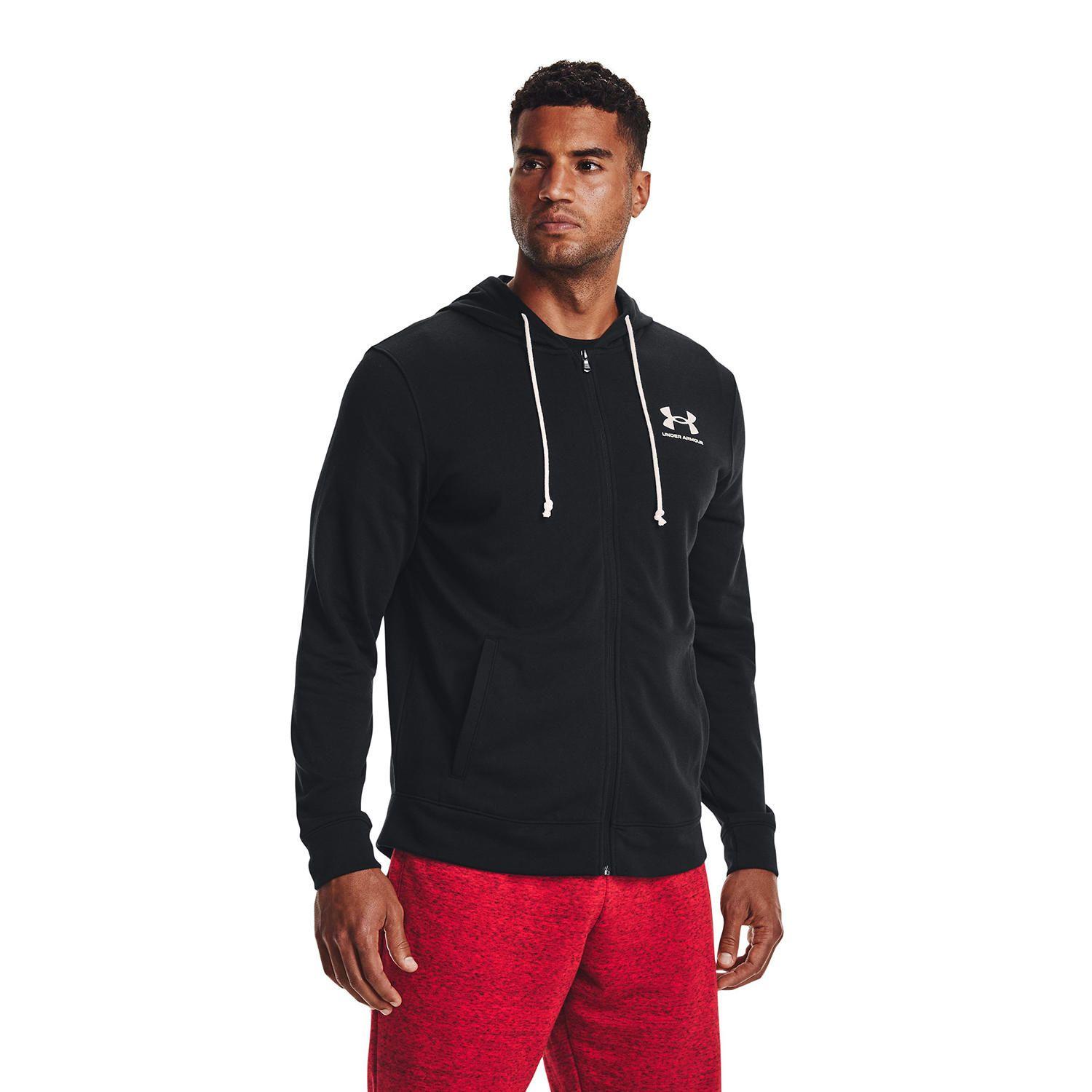 Polerón full zip Rival Terry hombre Negro-3