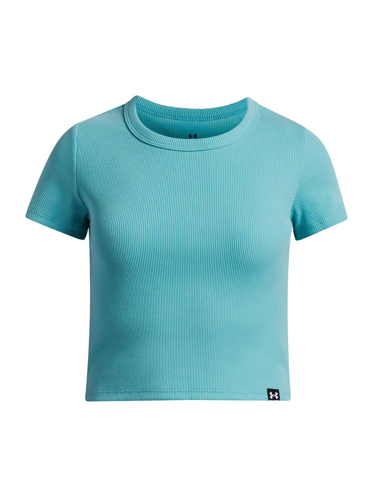 Polera M/C UA Rival Rib Azul Niña-0