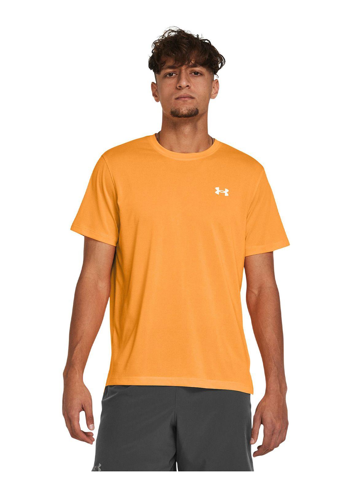 Polera Manga Cort UA Launch Hombre Naranja-0