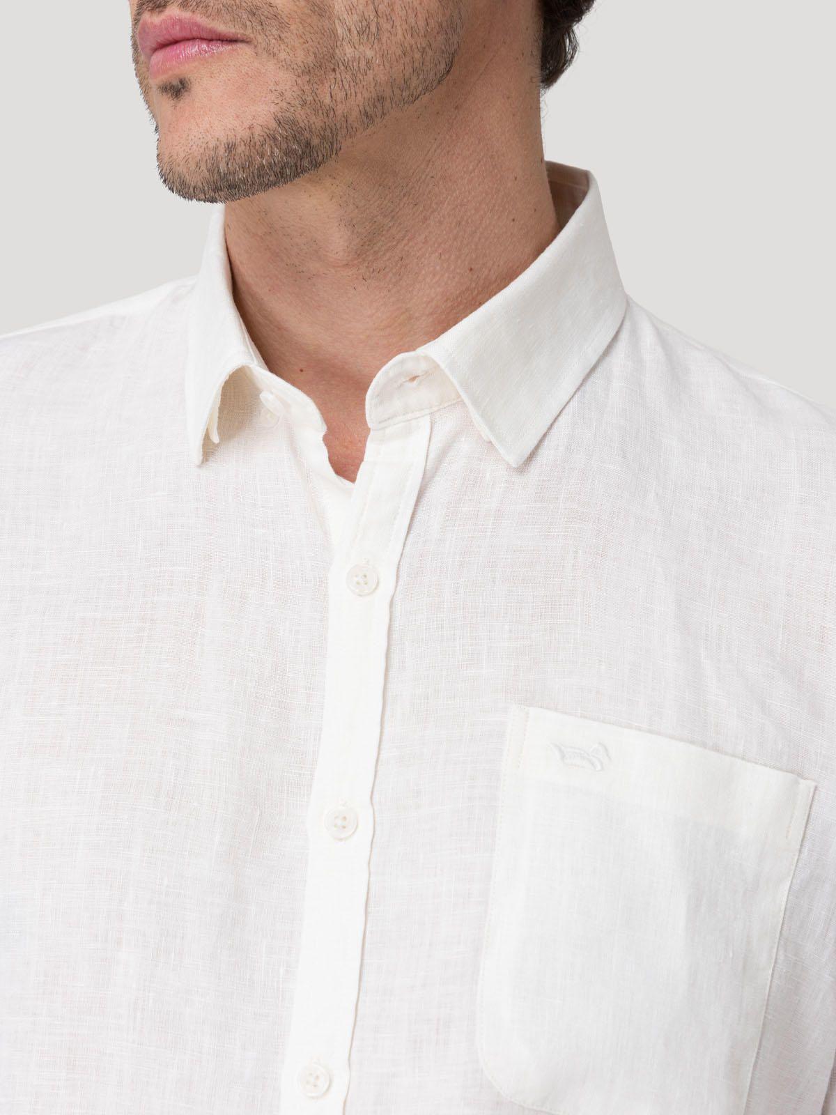 Camisa Lino Orgánico Hombre Claslinen Blanco-6