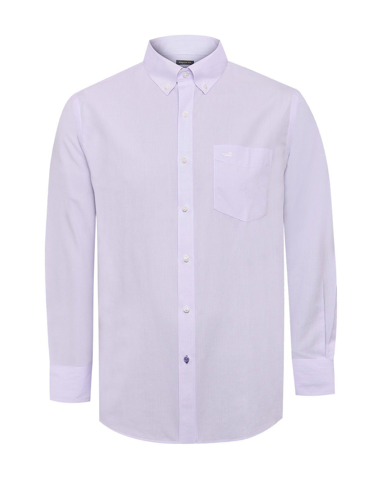 Camisa Libre de Arrugas Algodón Azul Hombre-1
