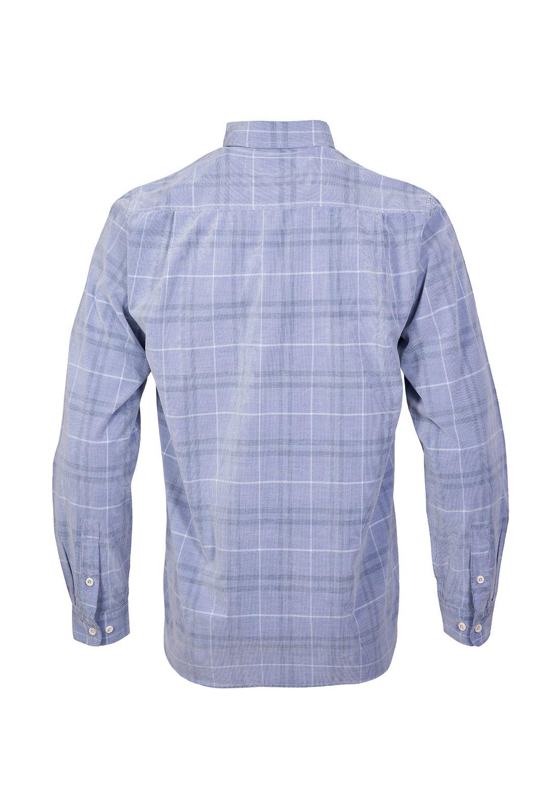 Camisa Algodón Orgánico Hombre Tartancord Azul-1