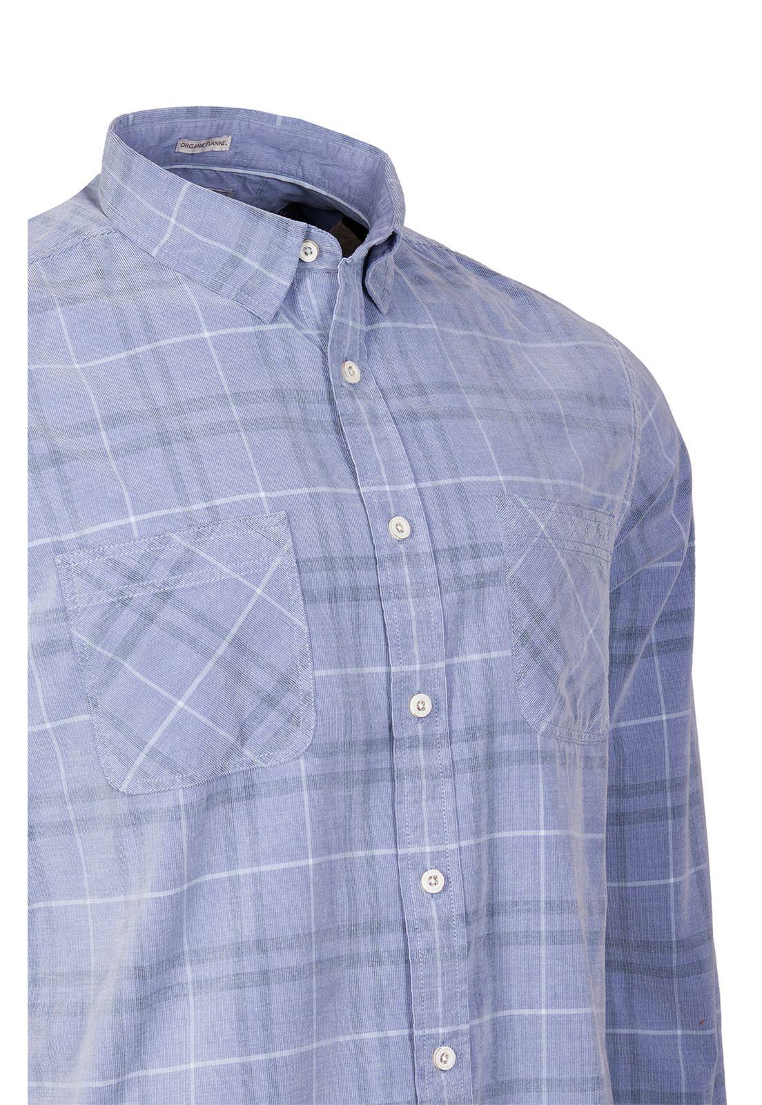 Camisa Algodón Orgánico Hombre Tartancord Azul-3