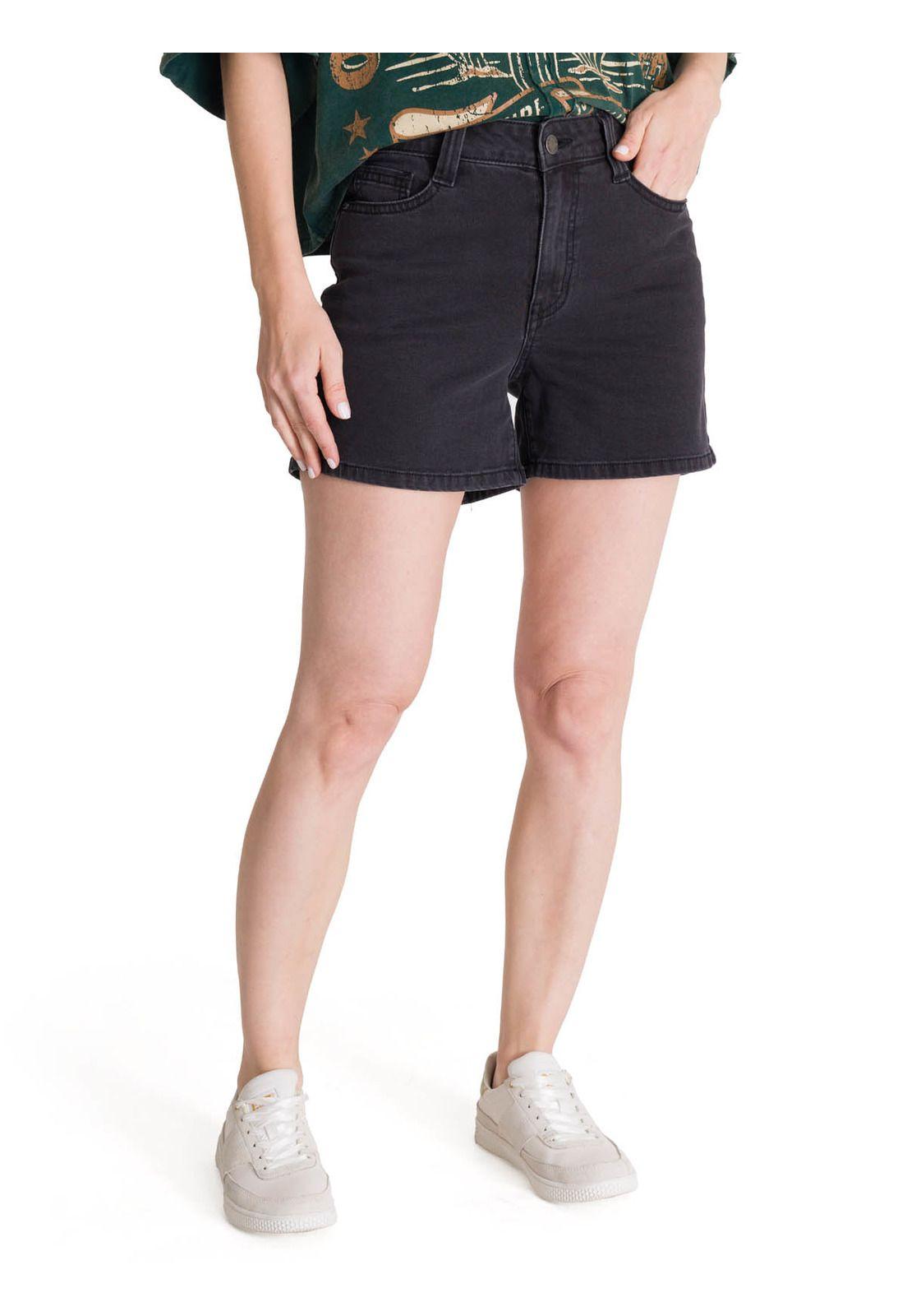 Short Denim Mujer 5 Bolsillos Negro-3