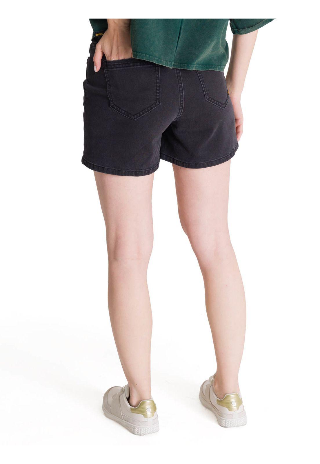 Short Denim Mujer 5 Bolsillos Negro-4