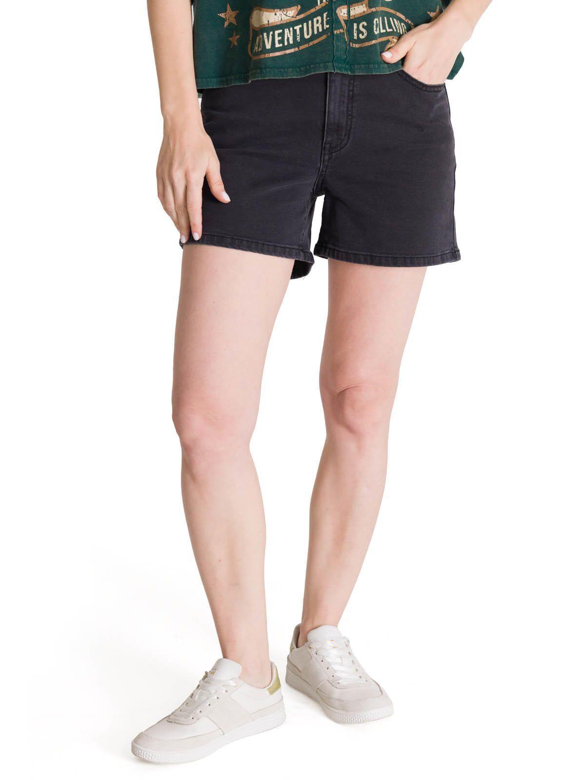 Short Denim Mujer 5 Bolsillos Negro-0