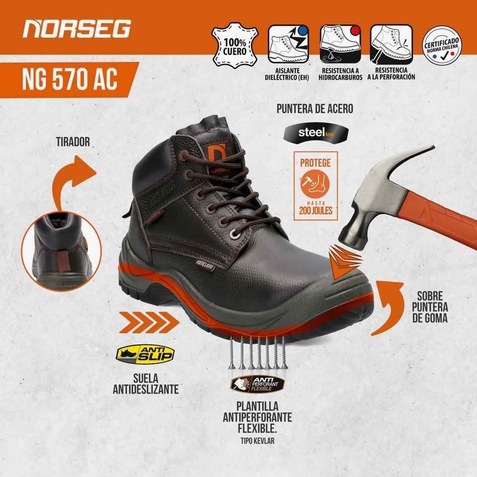 Zapato de seguridad NG570 AC Café Hombre Mujer-2