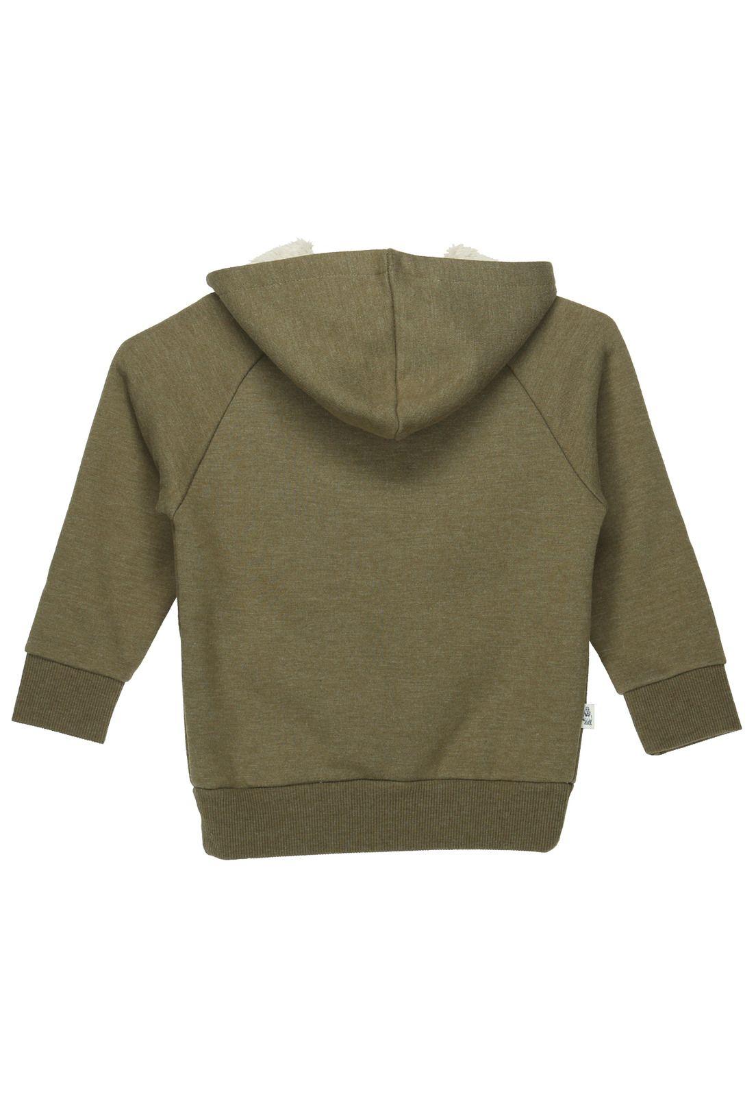 Polerón Niño Sherpa Verde Musgo-4