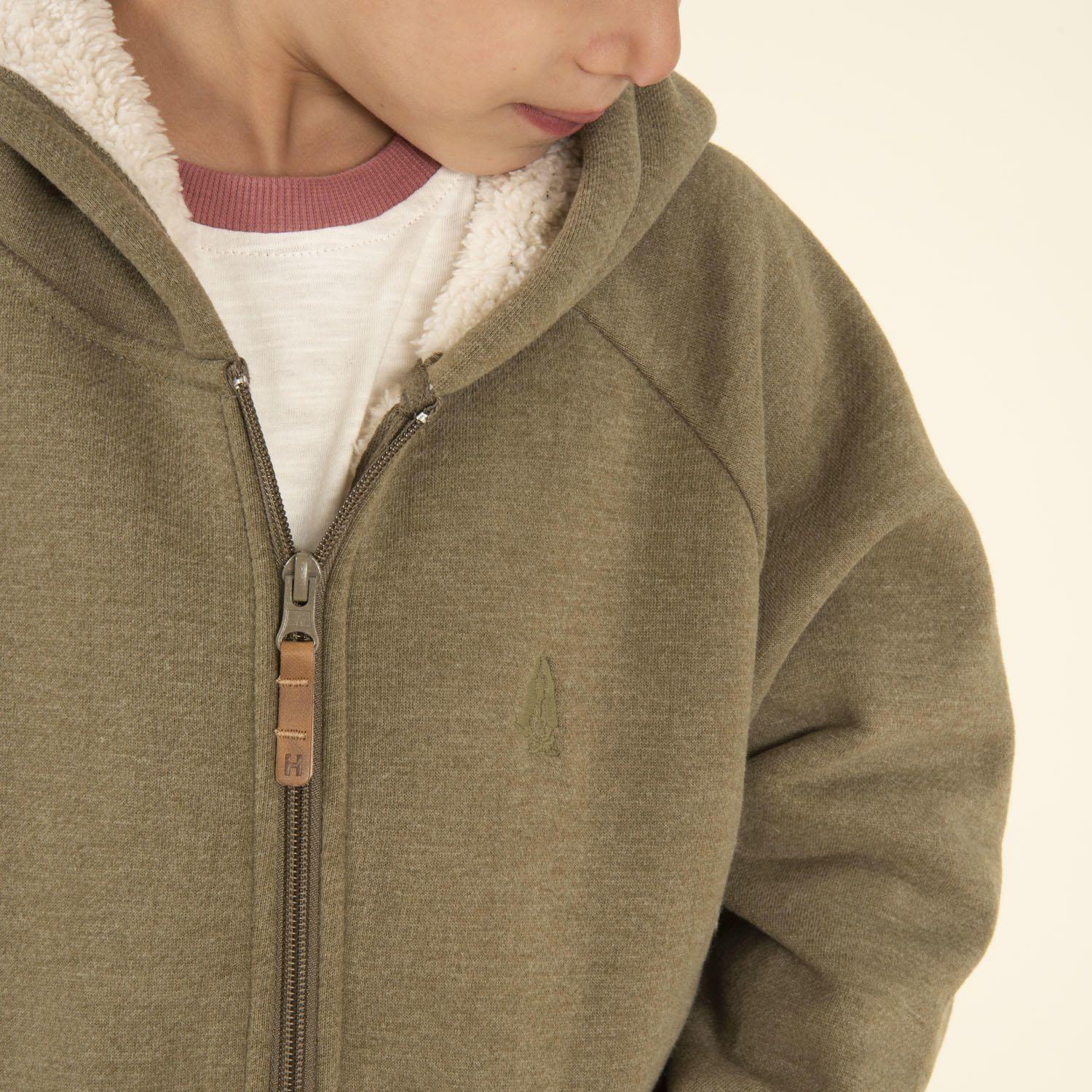 Polerón Niño Sherpa Verde Musgo-2