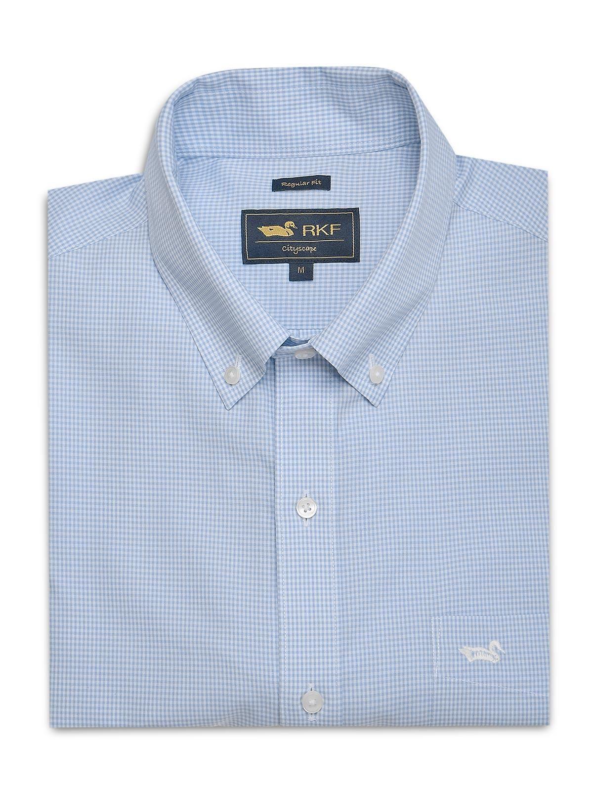 Camisa Azul claro Cuello Button-Down Hombre Wf-0