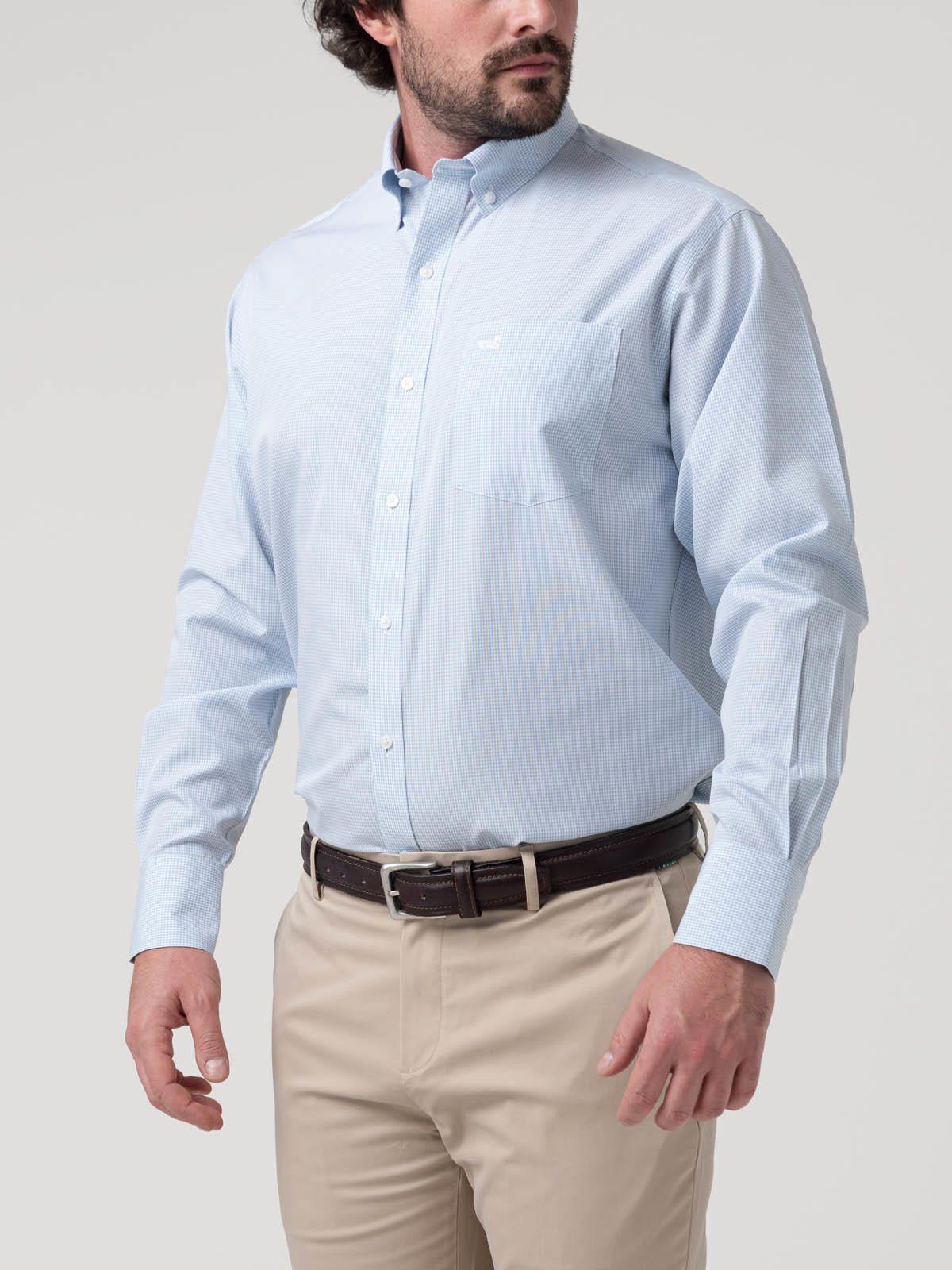 Camisa Azul claro Cuello Button-Down Hombre Wf-4