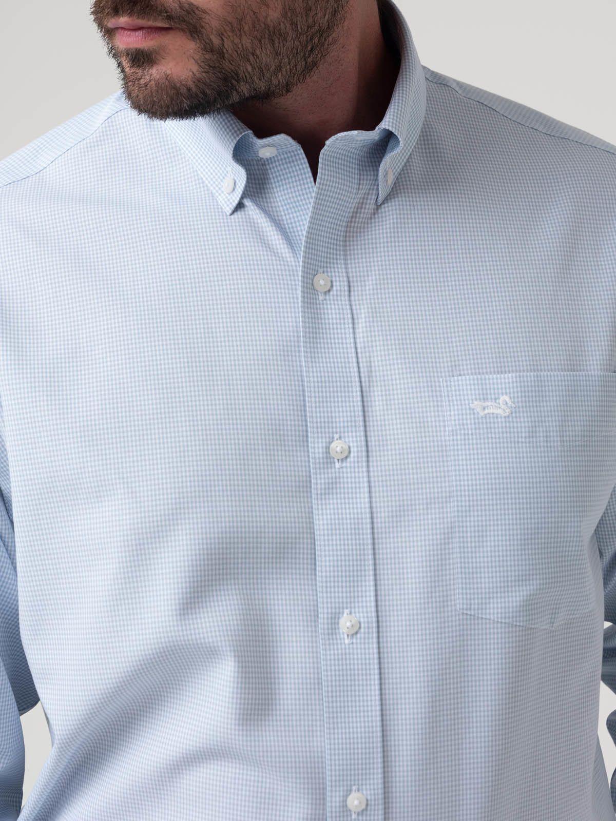 Camisa Azul claro Cuello Button-Down Hombre Wf-6