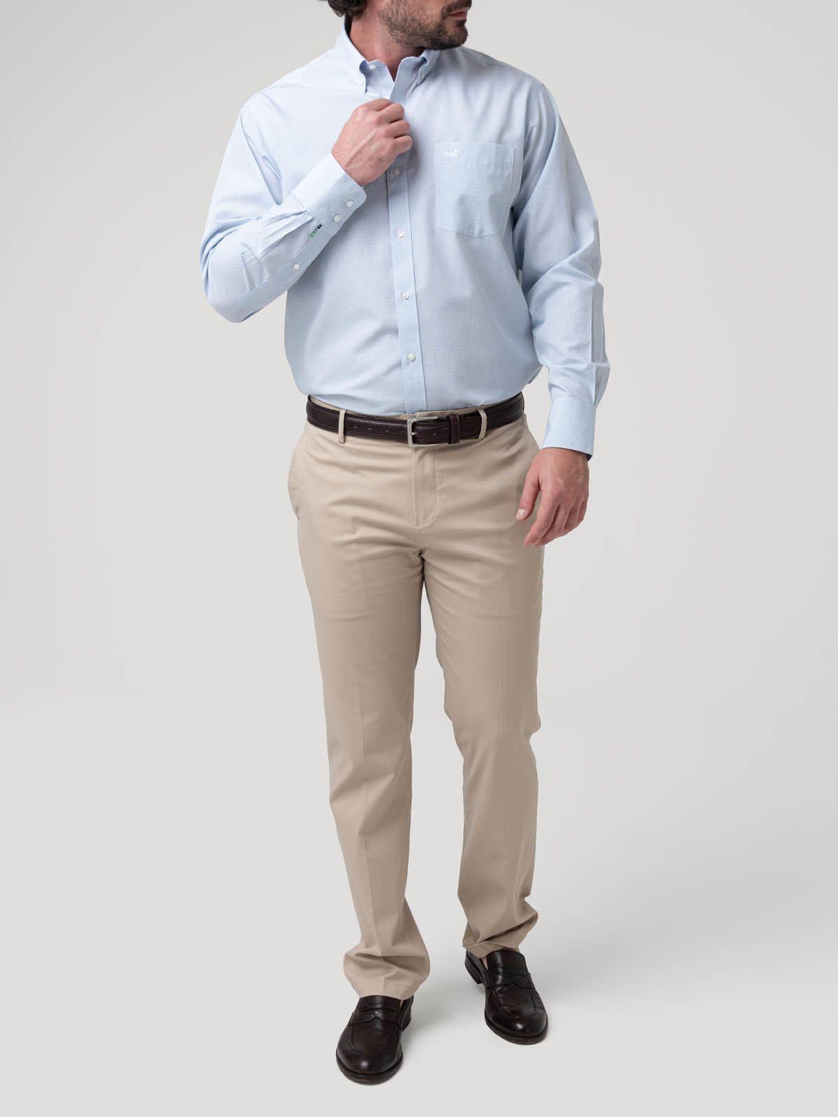 Camisa Azul claro Cuello Button-Down Hombre Wf-7