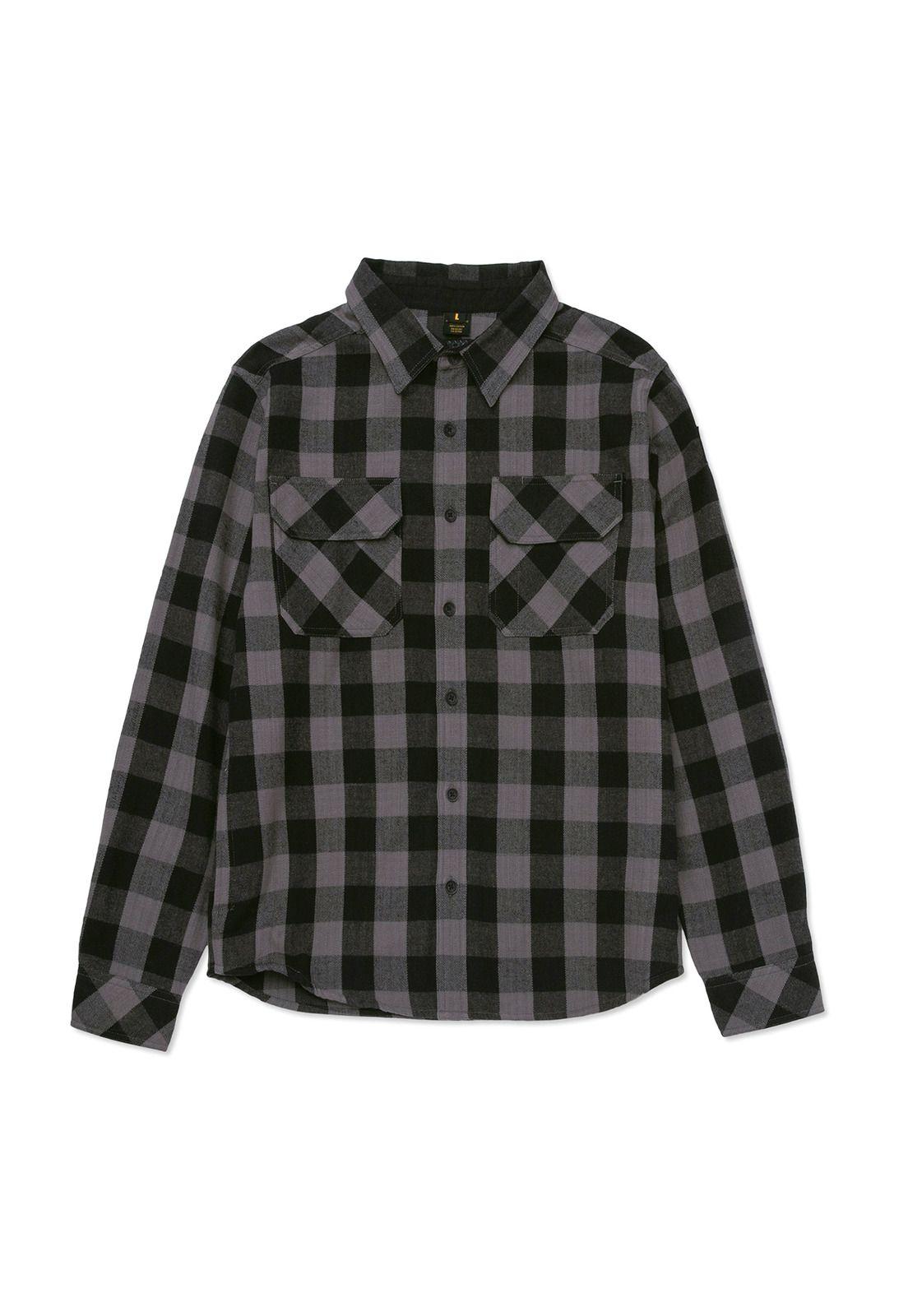 Camisa Manga Larga Mujer Buffalo Check Negro-0