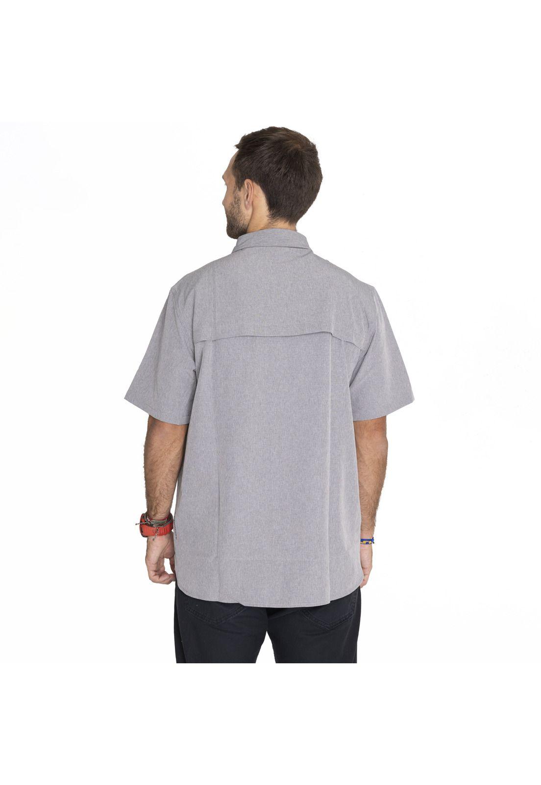 Camisa M/C Sport Shirt Short Sl Gris Hombre-1