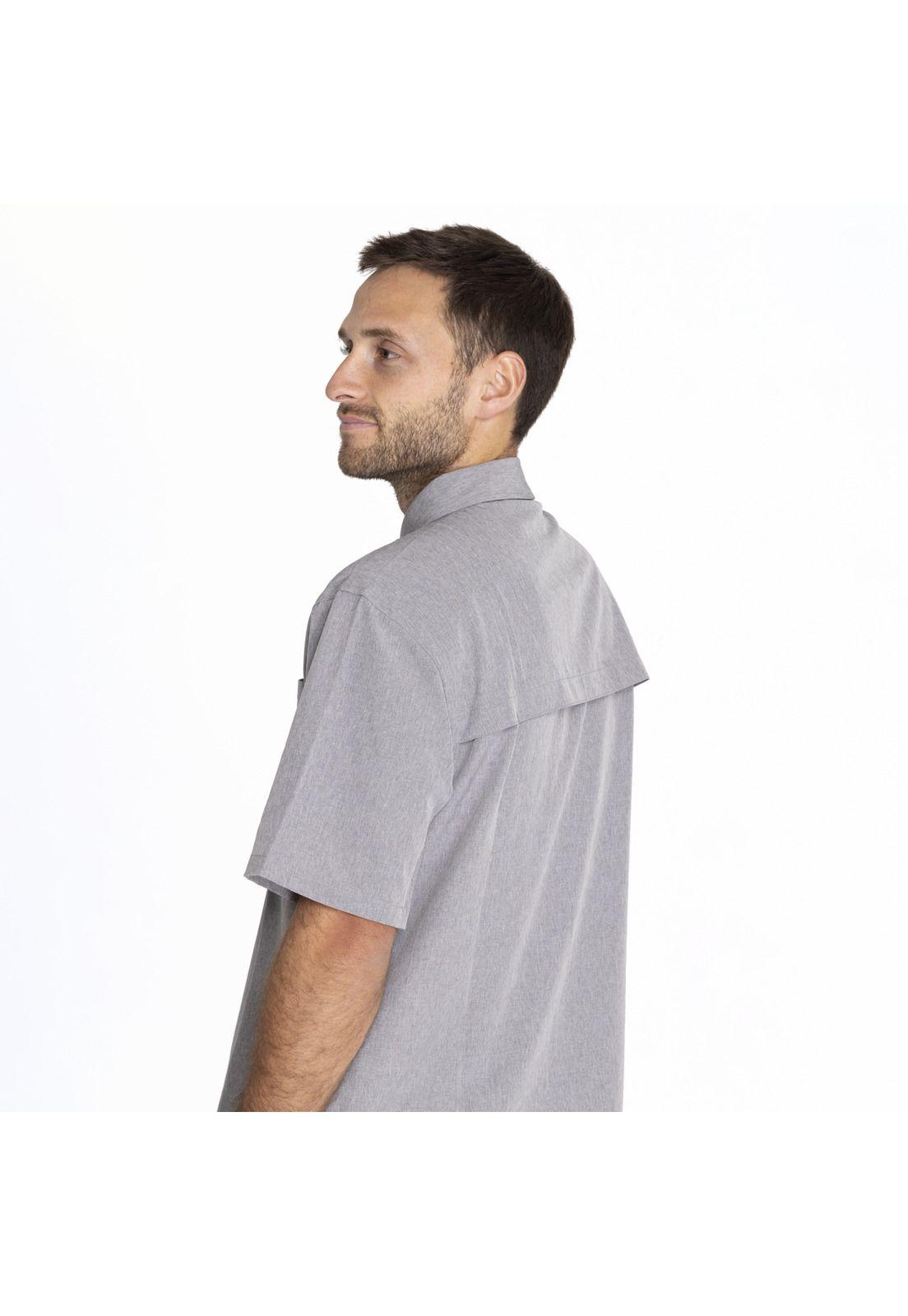 Camisa M/C Sport Shirt Short Sl Gris Hombre-3