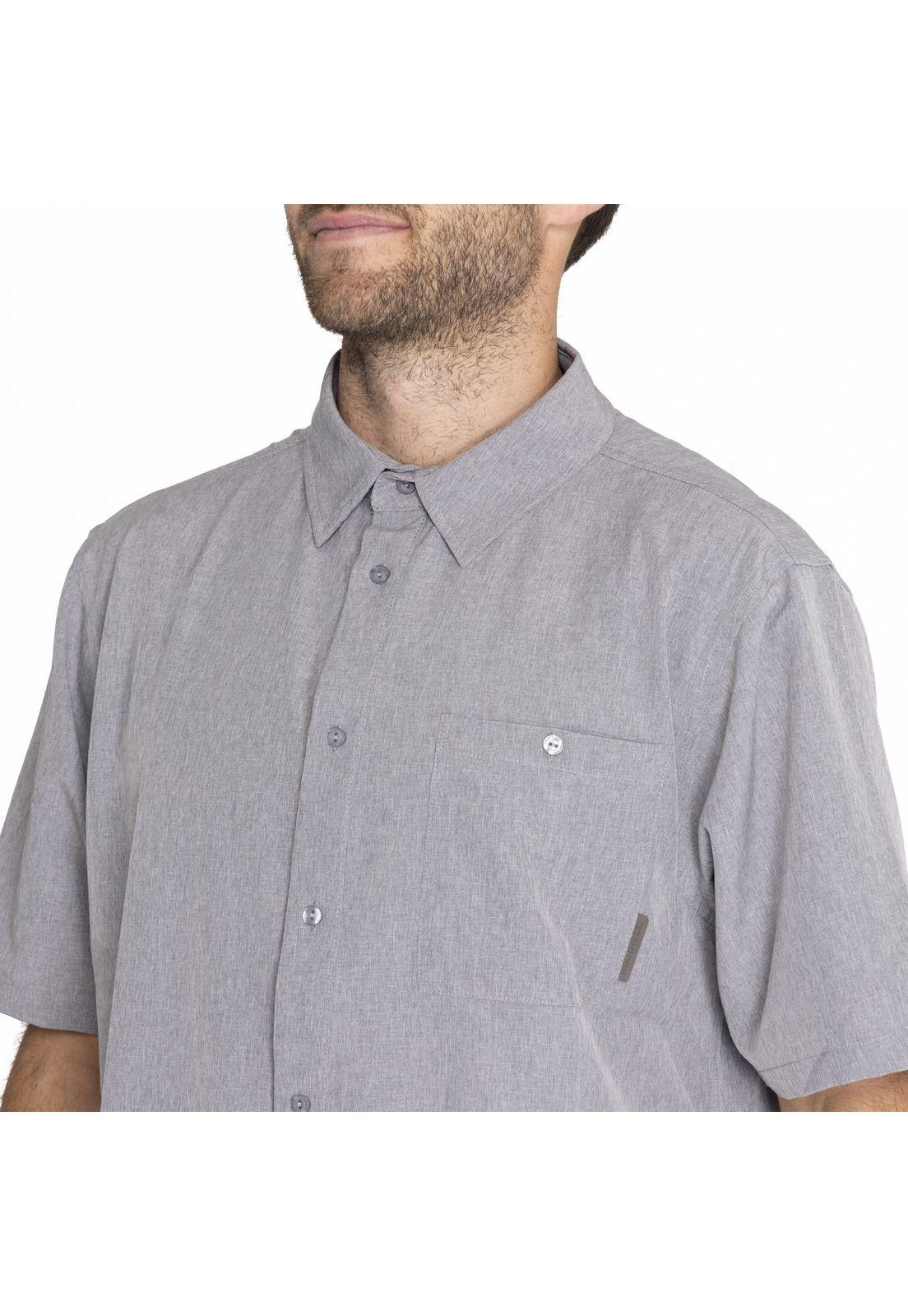 Camisa M/C Sport Shirt Short Sl Gris Hombre-4